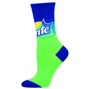 Sprite Womens Crew Sock Size 9-11 Shoe Size 5-10.5 Green with Logo